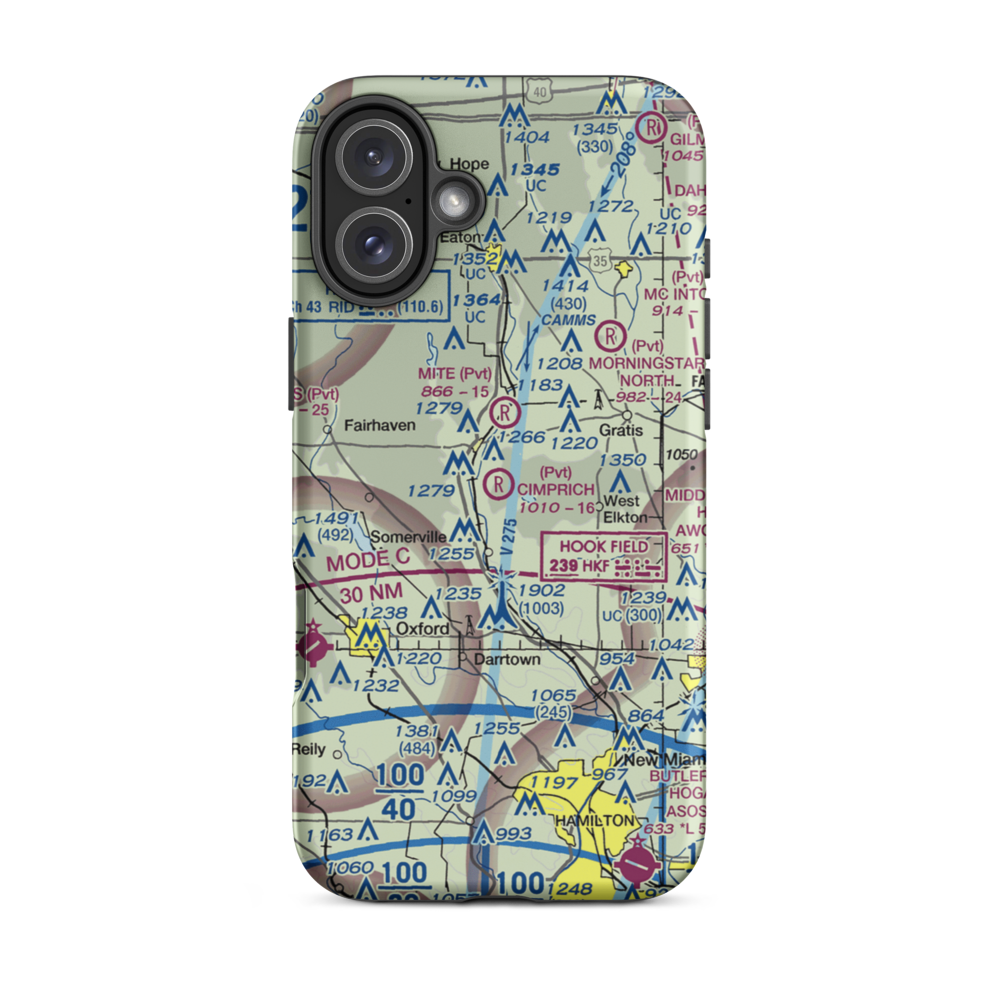 Joe Cimprich Airport (90OI) VFR Sectional  Tough iPhone Case iPhone 16 Plus model shown