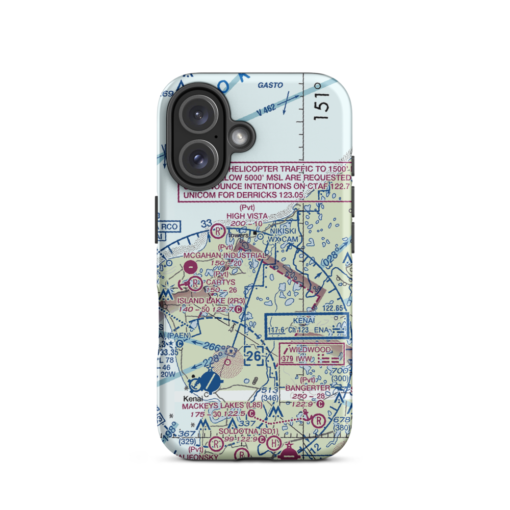 Joe Clouds Seaplane Base (03AK) VFR Sectional  Tough iPhone Case iPhone 16 model shown