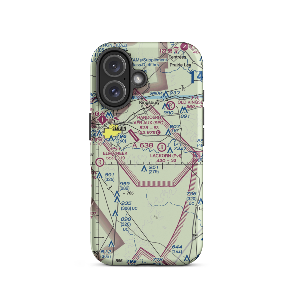 Joe Fleming Field (US-0046) VFR Sectional  Tough iPhone Case iPhone 16 model shown
