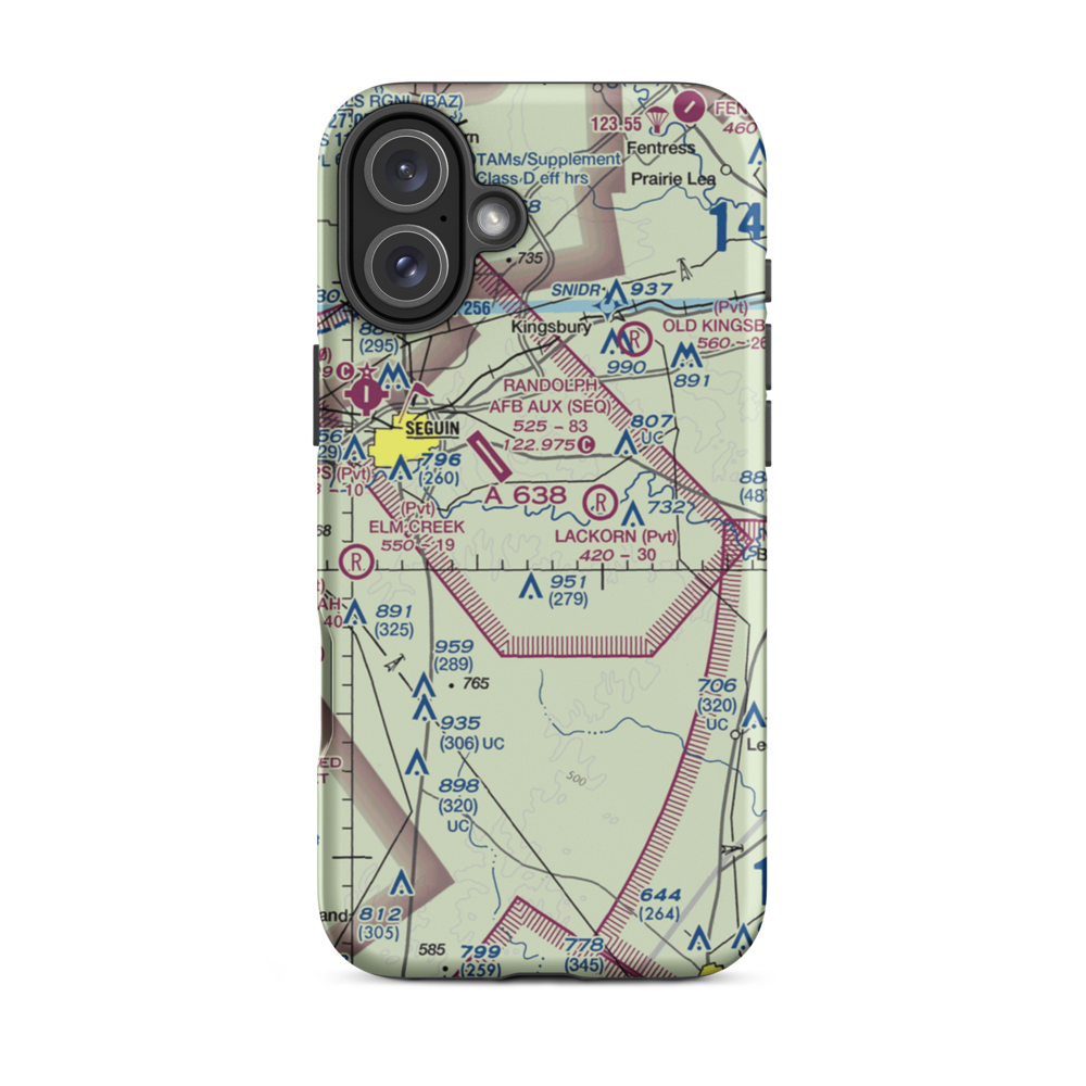 Joe Fleming Field (US-0046) VFR Sectional  Tough iPhone Case iPhone 16 Plus model shown