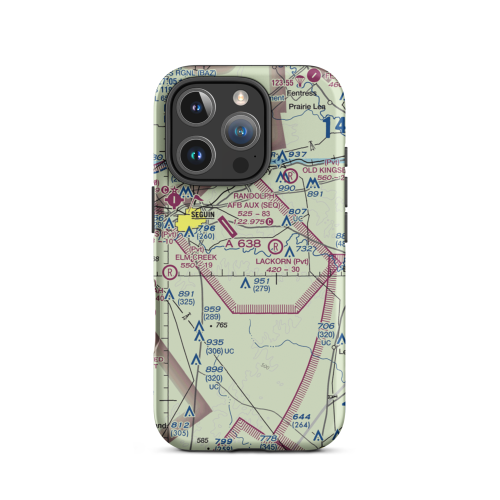 Joe Fleming Field (US-0046) VFR Sectional  Tough iPhone Case iPhone 16 Pro model shown