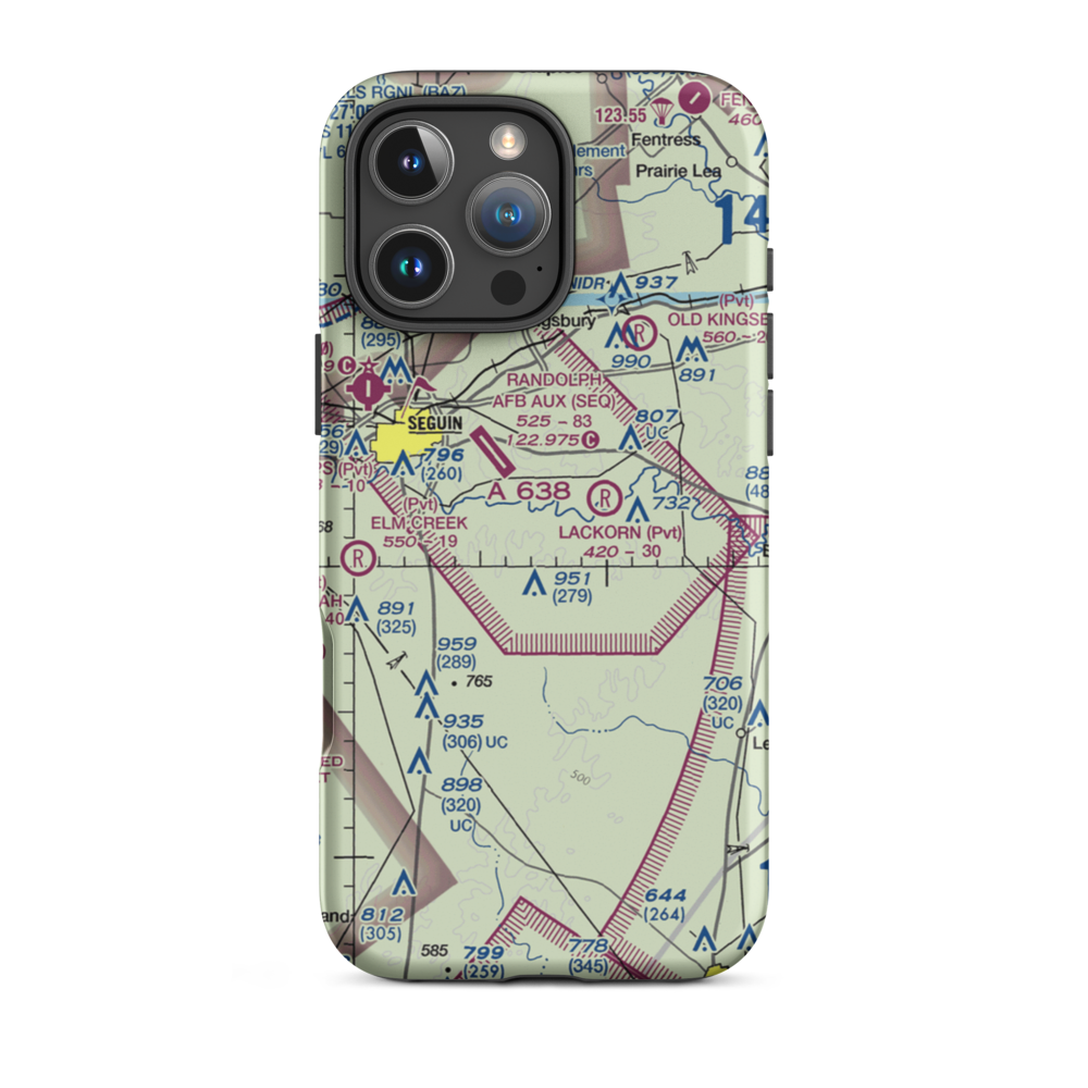 Joe Fleming Field (US-0046) VFR Sectional  Tough iPhone Case iPhone 16 Pro Max model shown