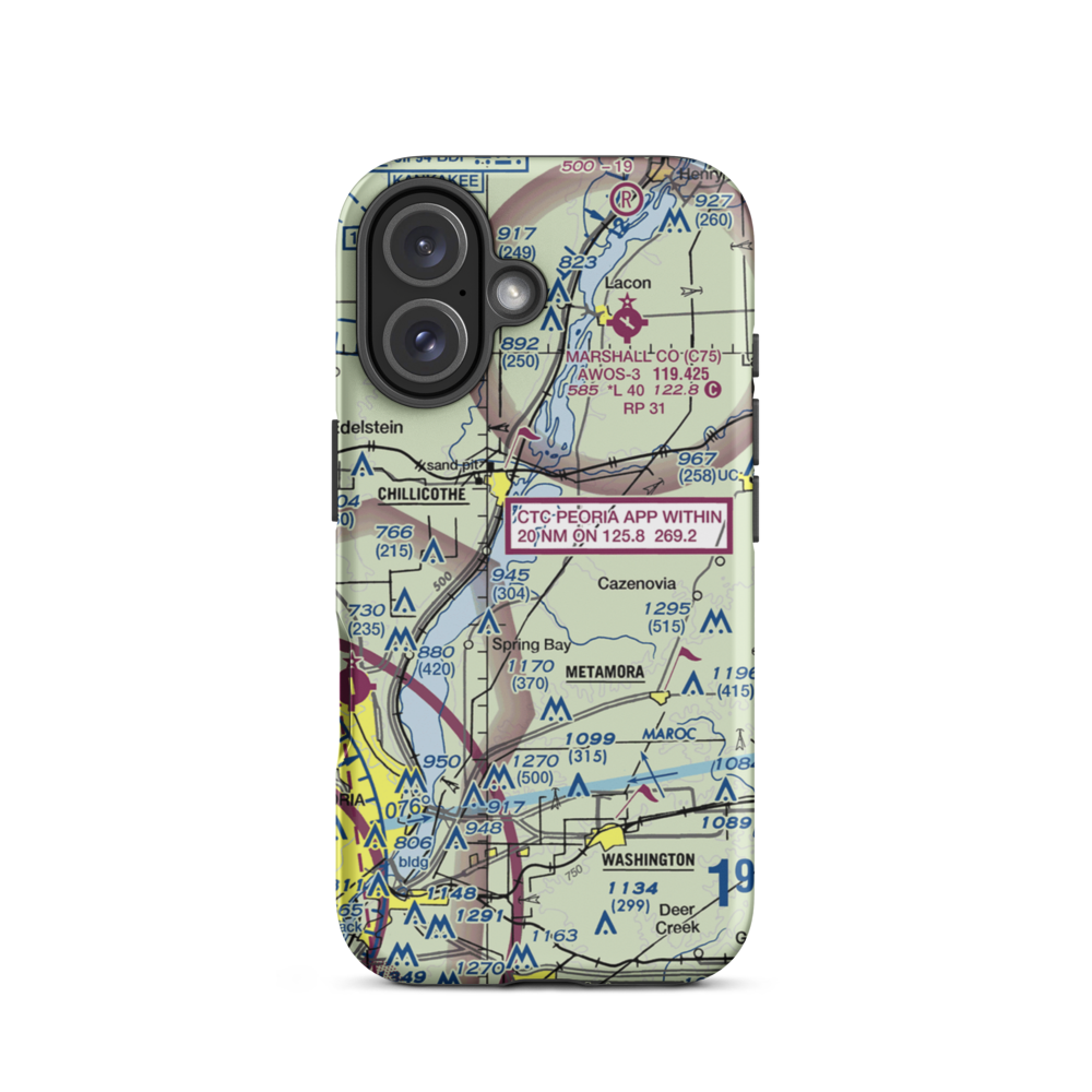 John D Rennick Airport (IS62) VFR Sectional  Tough iPhone Case iPhone 16 model shown