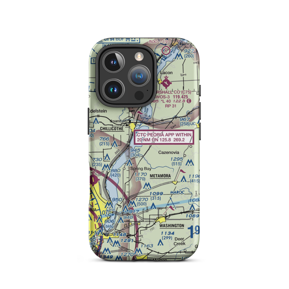 John D Rennick Airport (IS62) VFR Sectional  Tough iPhone Case iPhone 16 Pro model shown