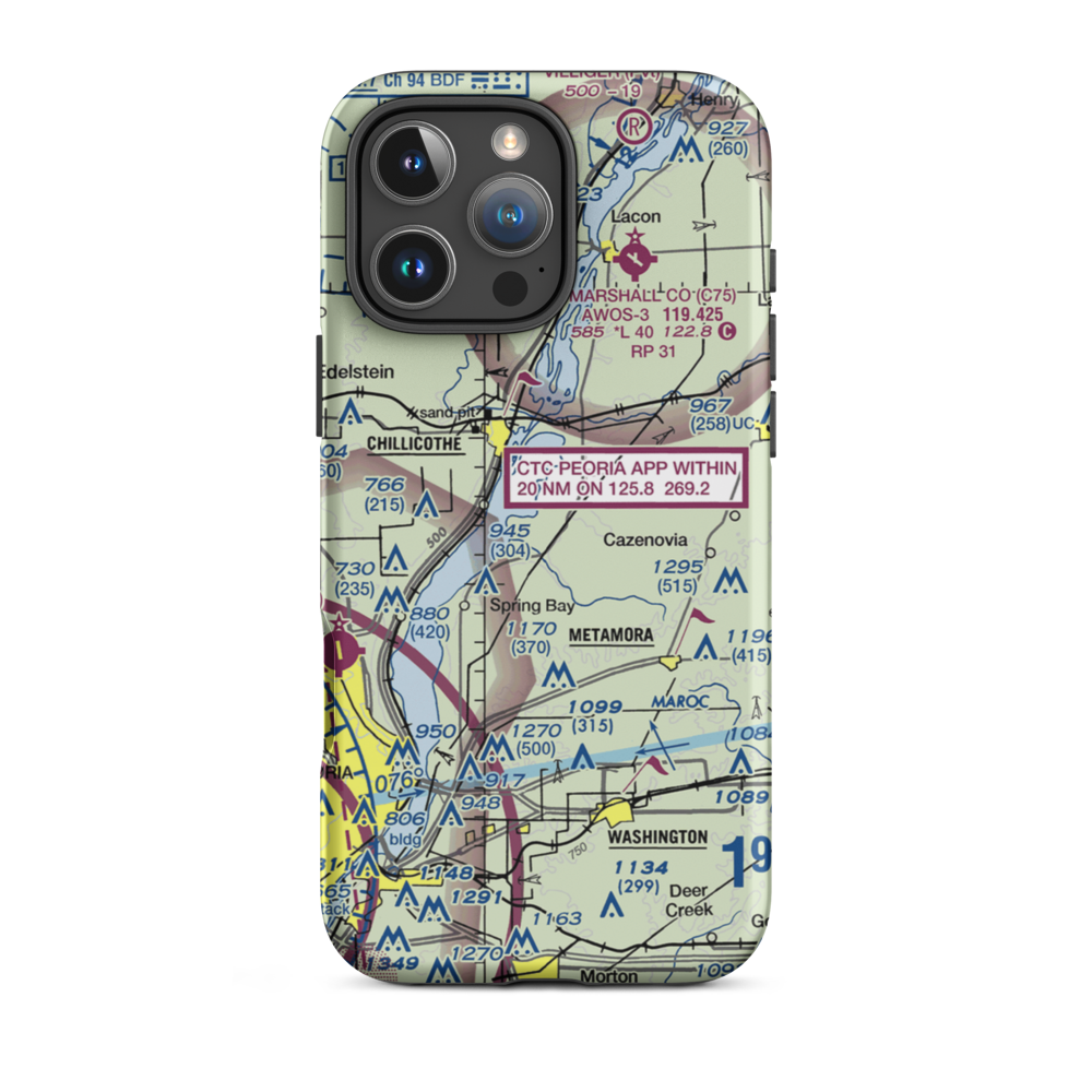 John D Rennick Airport (IS62) VFR Sectional  Tough iPhone Case iPhone 16 Pro Max model shown