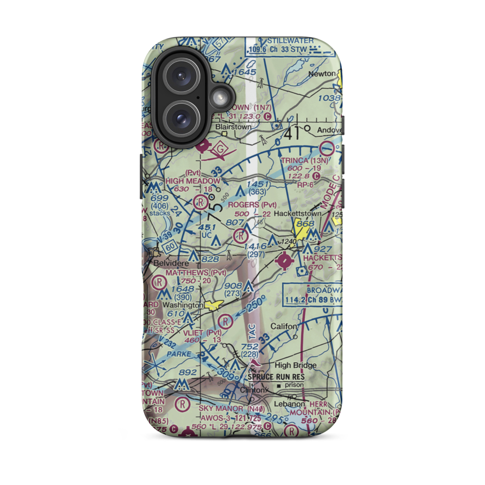 John E. Rogers Airport (NJ65) VFR Sectional  Tough iPhone Case iPhone 16 Plus model shown