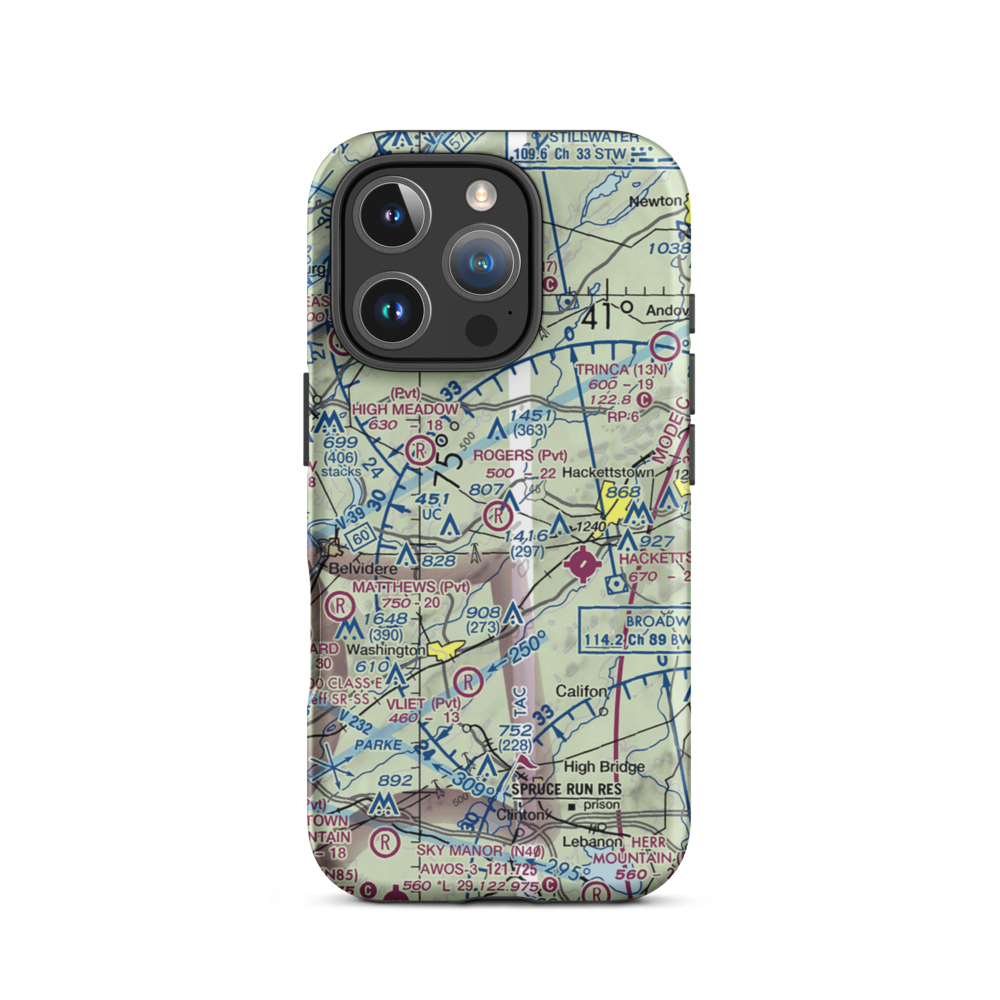 John E. Rogers Airport (NJ65) VFR Sectional  Tough iPhone Case iPhone 16 Pro model shown