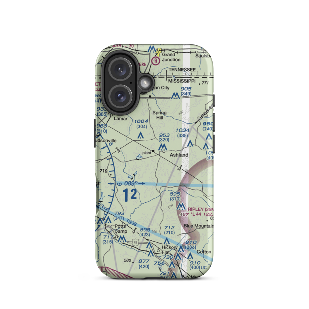John Farese Airpark (MS14) VFR Sectional  Tough iPhone Case iPhone 16 model shown