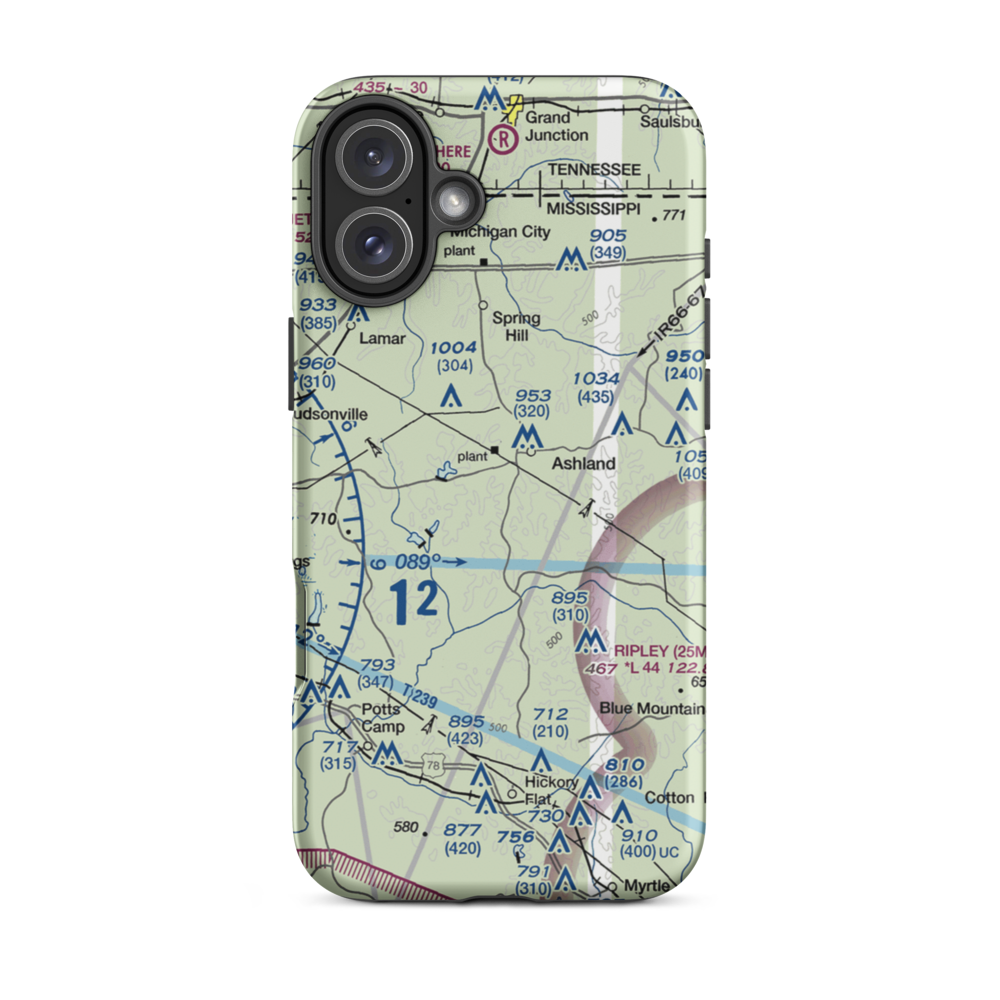 John Farese Airpark (MS14) VFR Sectional  Tough iPhone Case iPhone 16 Plus model shown