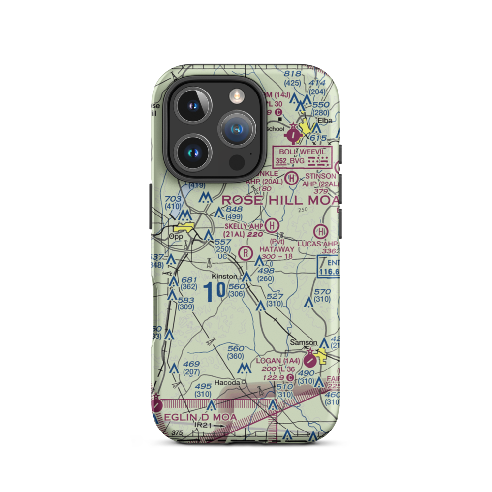 John H Hataway Airport (5AL7) VFR Sectional  Tough iPhone Case iPhone 16 Pro model shown