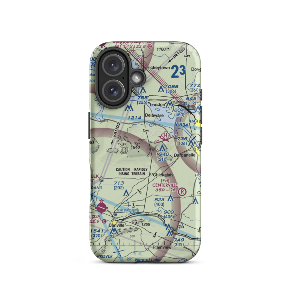 John Harris Field (AR05) VFR Sectional  Tough iPhone Case iPhone 16 model shown