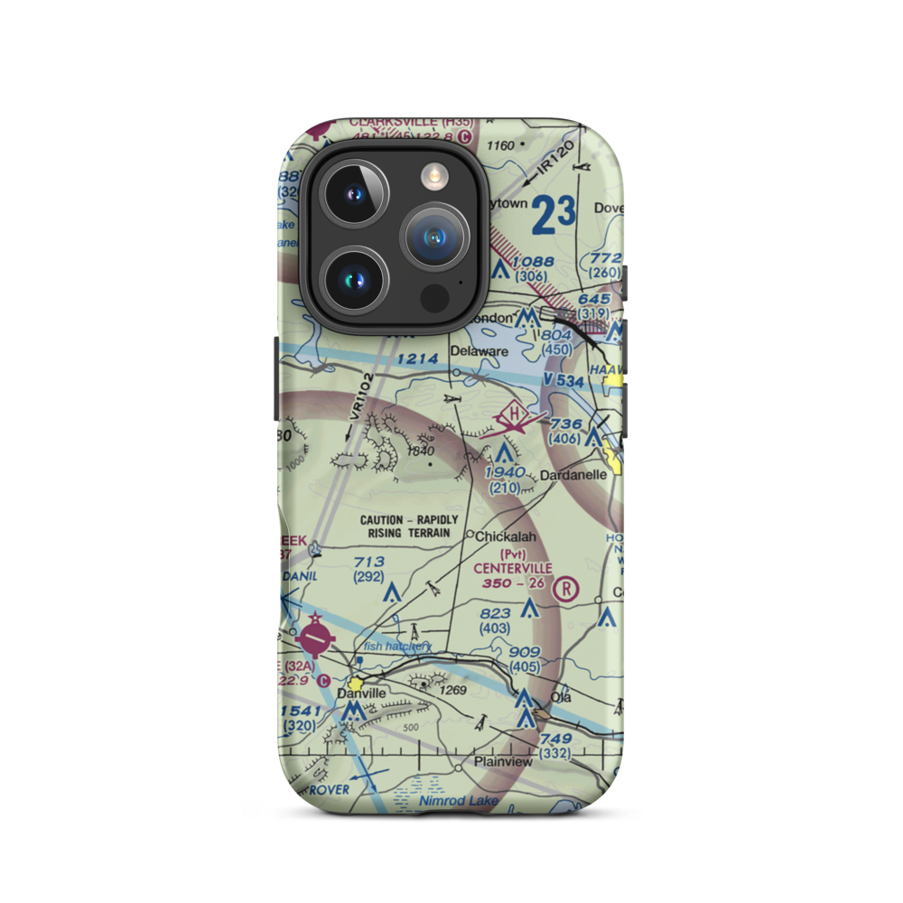 John Harris Field (AR05) VFR Sectional  Tough iPhone Case iPhone 16 Pro model shown