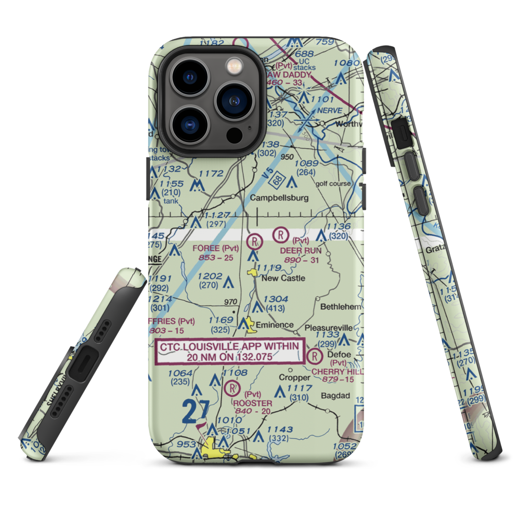 John M. Foree Airport (12KY) VFR Sectional  Tough iPhone Case iPhone 13 Pro Max model shown