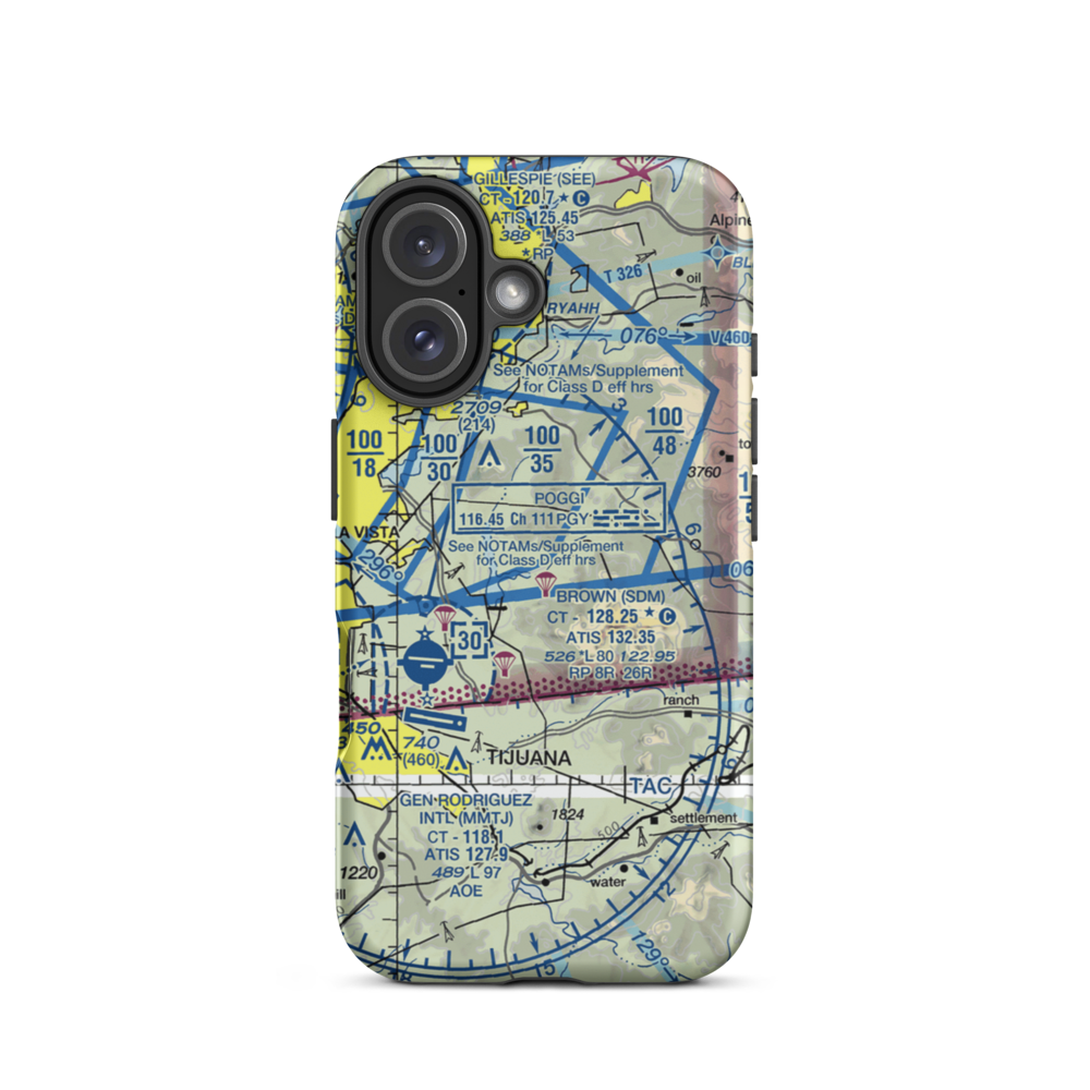 John Nichol's Field Airport (0CL3) VFR Sectional  Tough iPhone Case iPhone 16 model shown