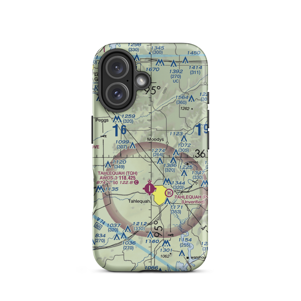 John Reid Airport (6OK1) VFR Sectional  Tough iPhone Case iPhone 16 model shown