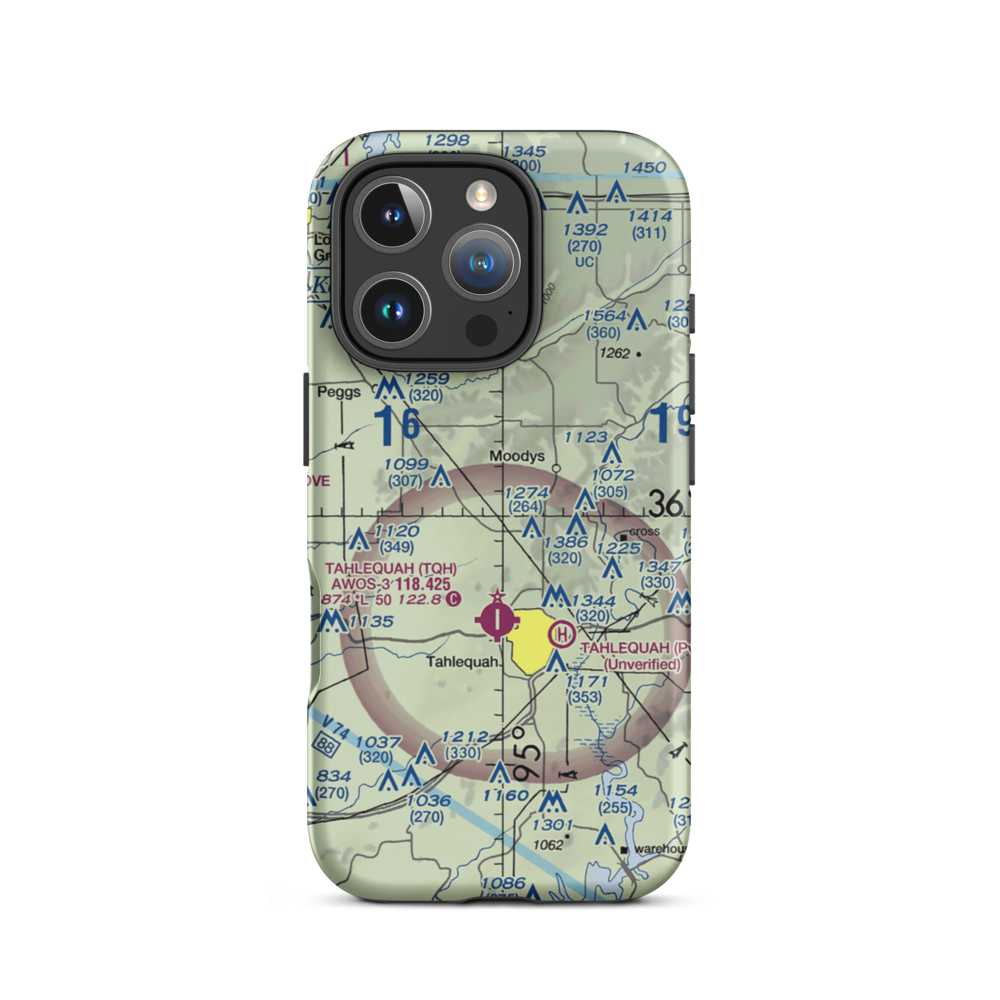 John Reid Airport (6OK1) VFR Sectional  Tough iPhone Case iPhone 16 Pro model shown