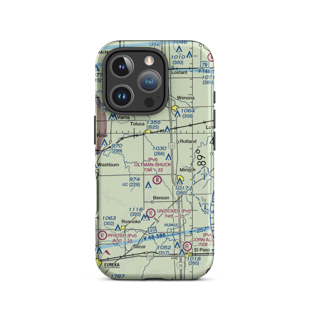 John W Meils Restricted Landing Area (LL98) VFR Sectional  Tough iPhone Case iPhone 16 Pro model shown
