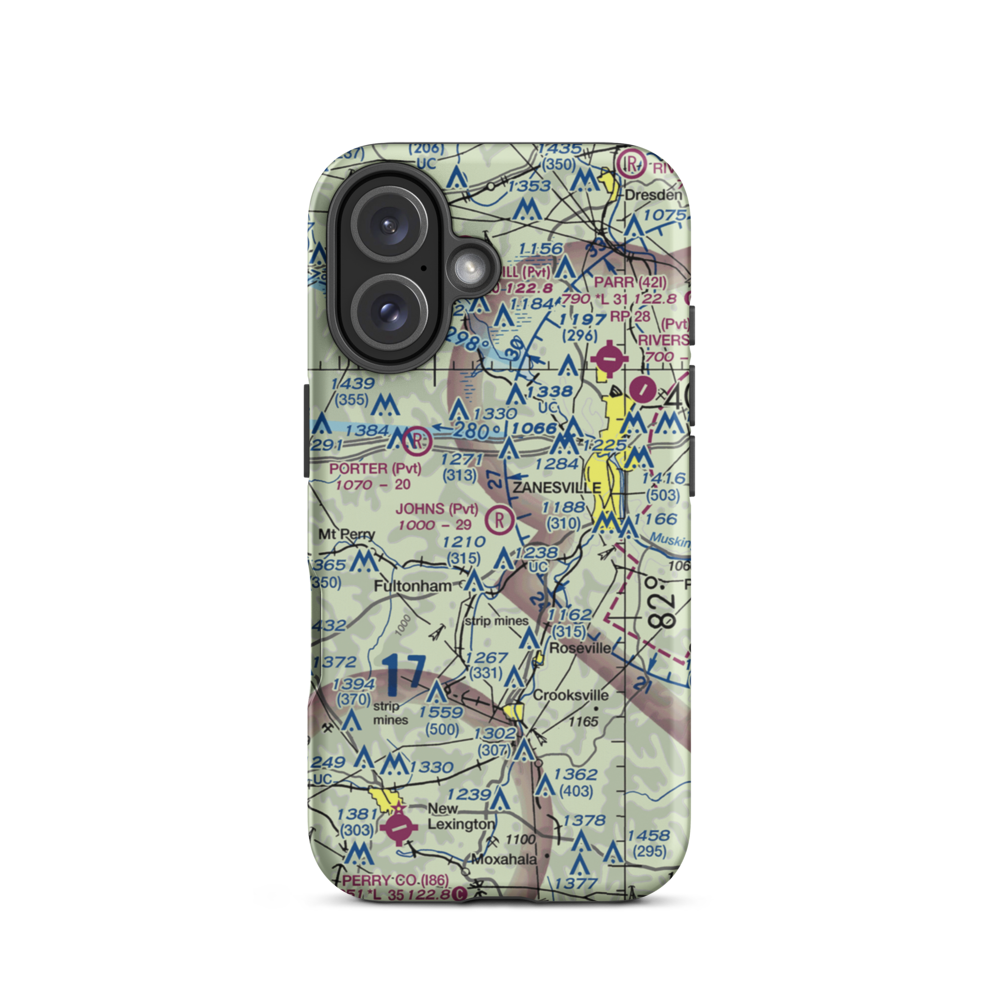 Johns Landing Airport (9OI3) VFR Sectional  Tough iPhone Case iPhone 16 model shown