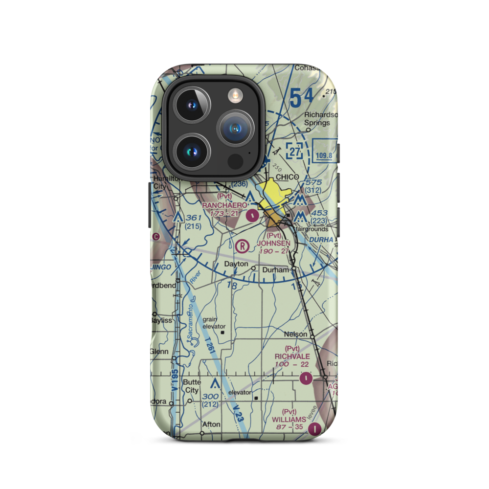 Johnsen Airport (4CA7) VFR Sectional  Tough iPhone Case iPhone 16 Pro model shown