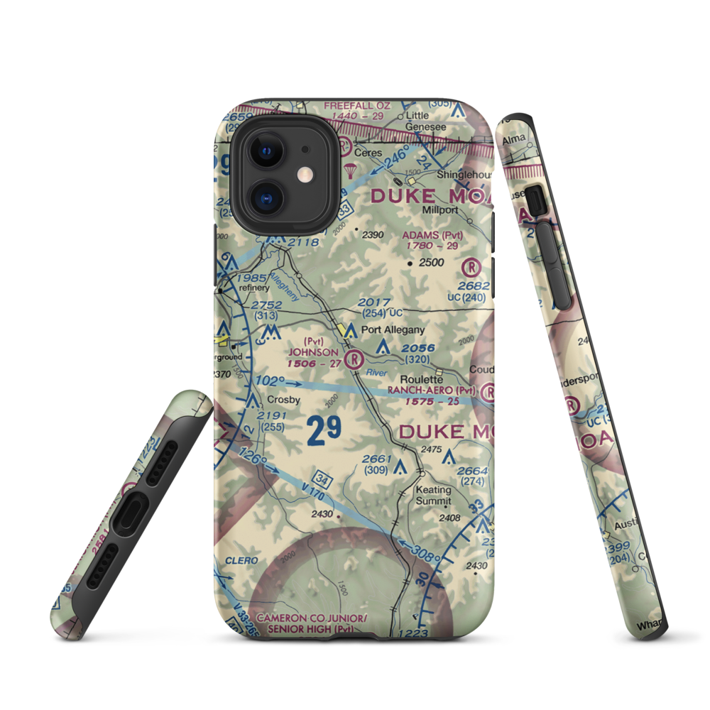 Johnson Airport (2PA5) VFR Sectional  Tough iPhone Case iPhone 11 model shown