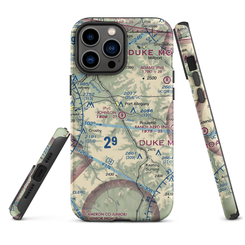 Johnson Airport (2PA5) VFR Sectional  Tough iPhone Case iPhone 13 Pro Max model shown