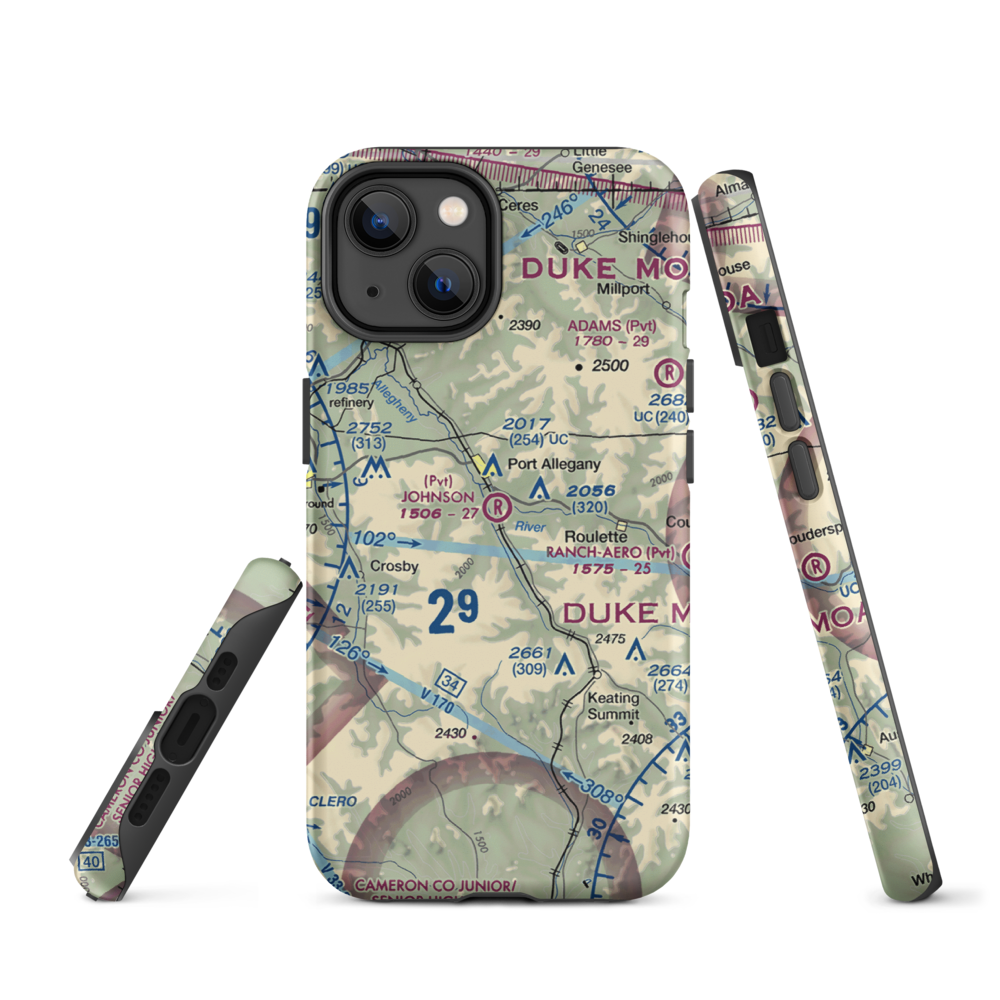 Johnson Airport (2PA5) VFR Sectional  Tough iPhone Case iPhone 14 model shown