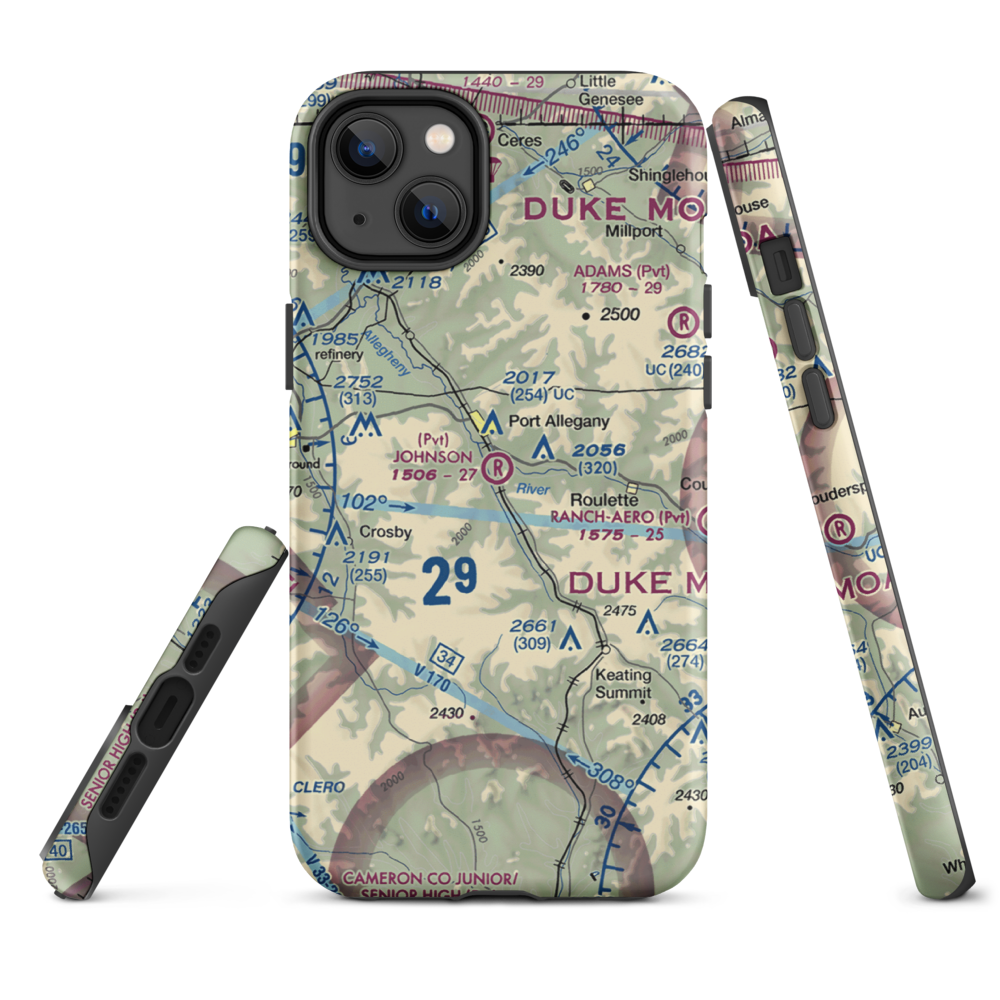 Johnson Airport (2PA5) VFR Sectional  Tough iPhone Case iPhone 14 Plus model shown