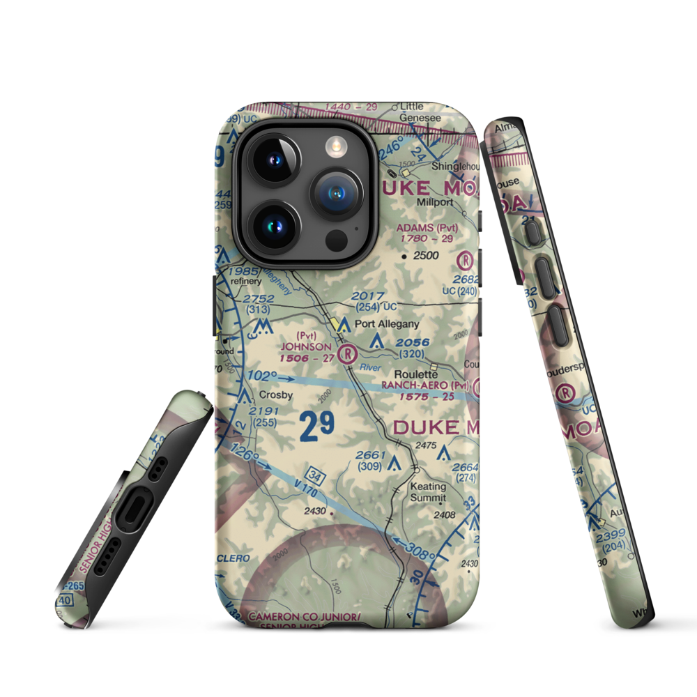 Johnson Airport (2PA5) VFR Sectional  Tough iPhone Case iPhone 15 Pro model shown
