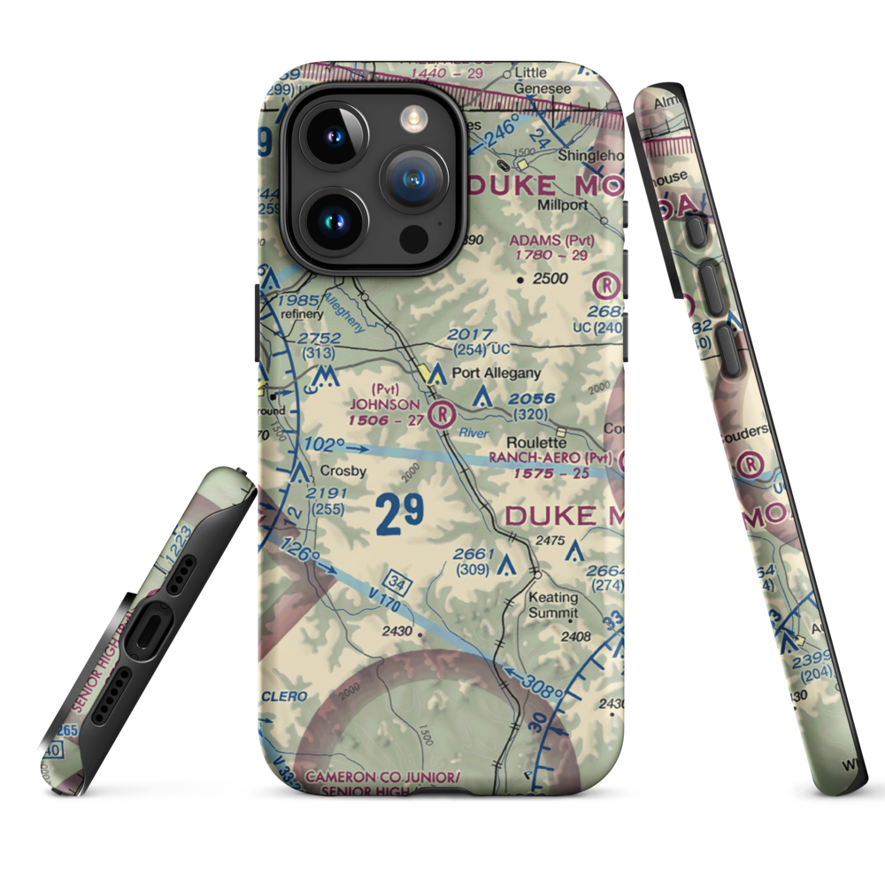Johnson Airport (2PA5) VFR Sectional  Tough iPhone Case iPhone 15 Pro Max model shown
