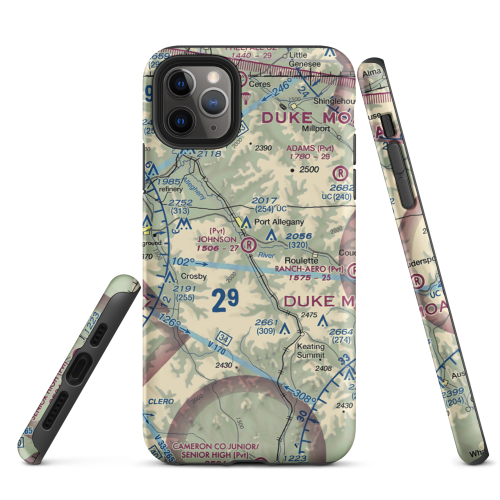 Johnson Airport (2PA5) VFR Sectional  Tough iPhone Case iPhone 11 Pro Max model shown