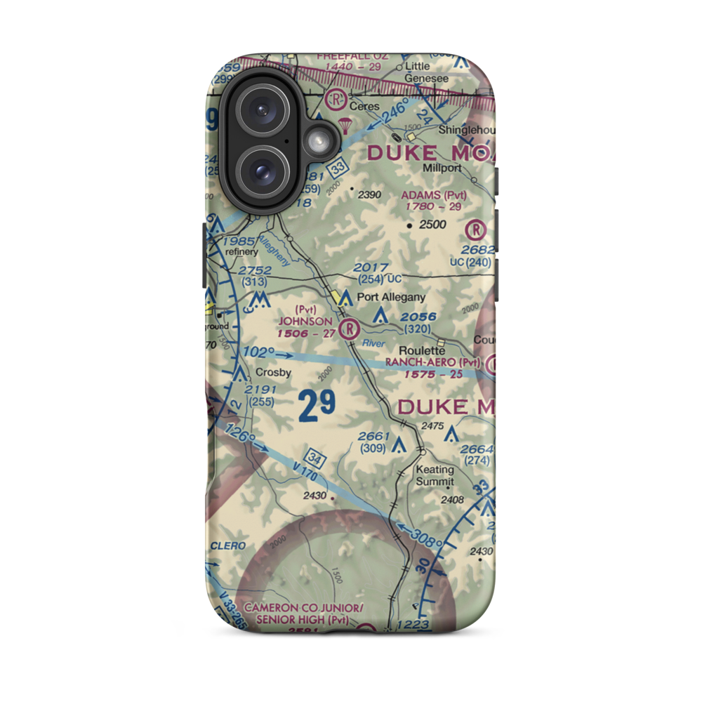 Johnson Airport (2PA5) VFR Sectional  Tough iPhone Case iPhone 16 Plus model shown