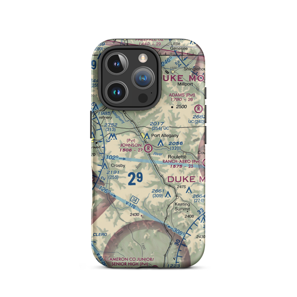Johnson Airport (2PA5) VFR Sectional  Tough iPhone Case iPhone 16 Pro model shown