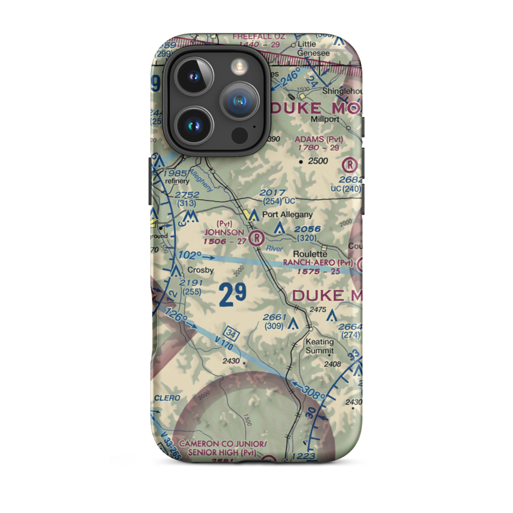 Johnson Airport (2PA5) VFR Sectional  Tough iPhone Case iPhone 16 Pro Max model shown