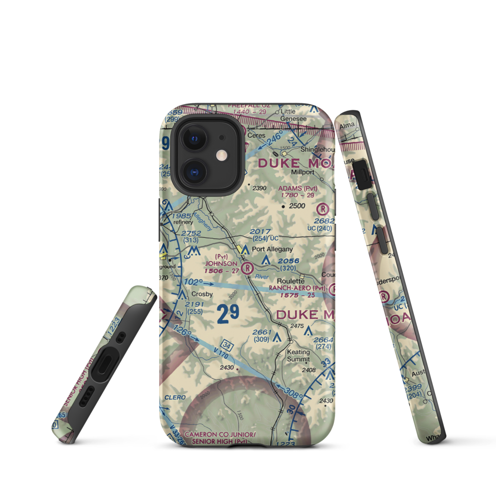 Johnson Airport (2PA5) VFR Sectional  Tough iPhone Case iPhone 12 mini model shown