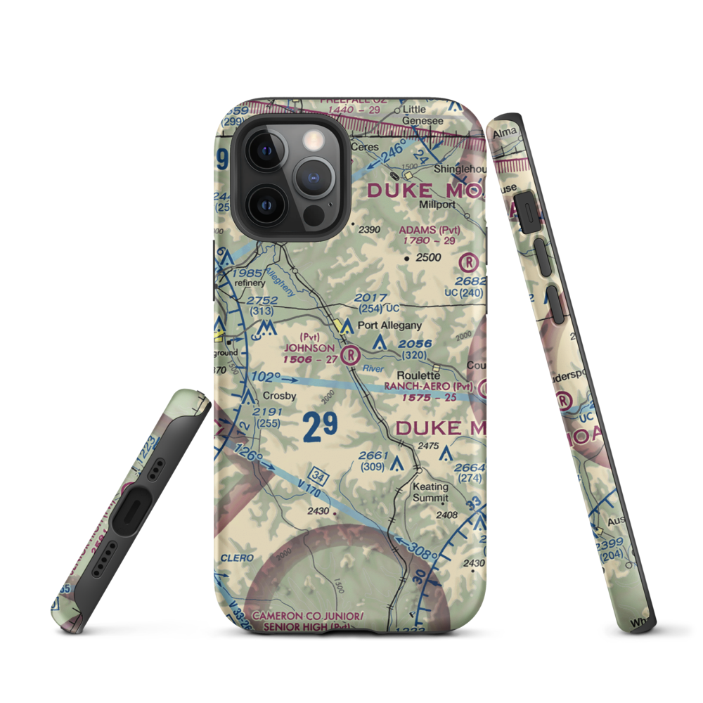 Johnson Airport (2PA5) VFR Sectional  Tough iPhone Case iPhone 12 Pro model shown