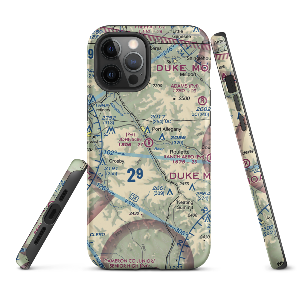 Johnson Airport (2PA5) VFR Sectional  Tough iPhone Case iPhone 12 Pro Max model shown