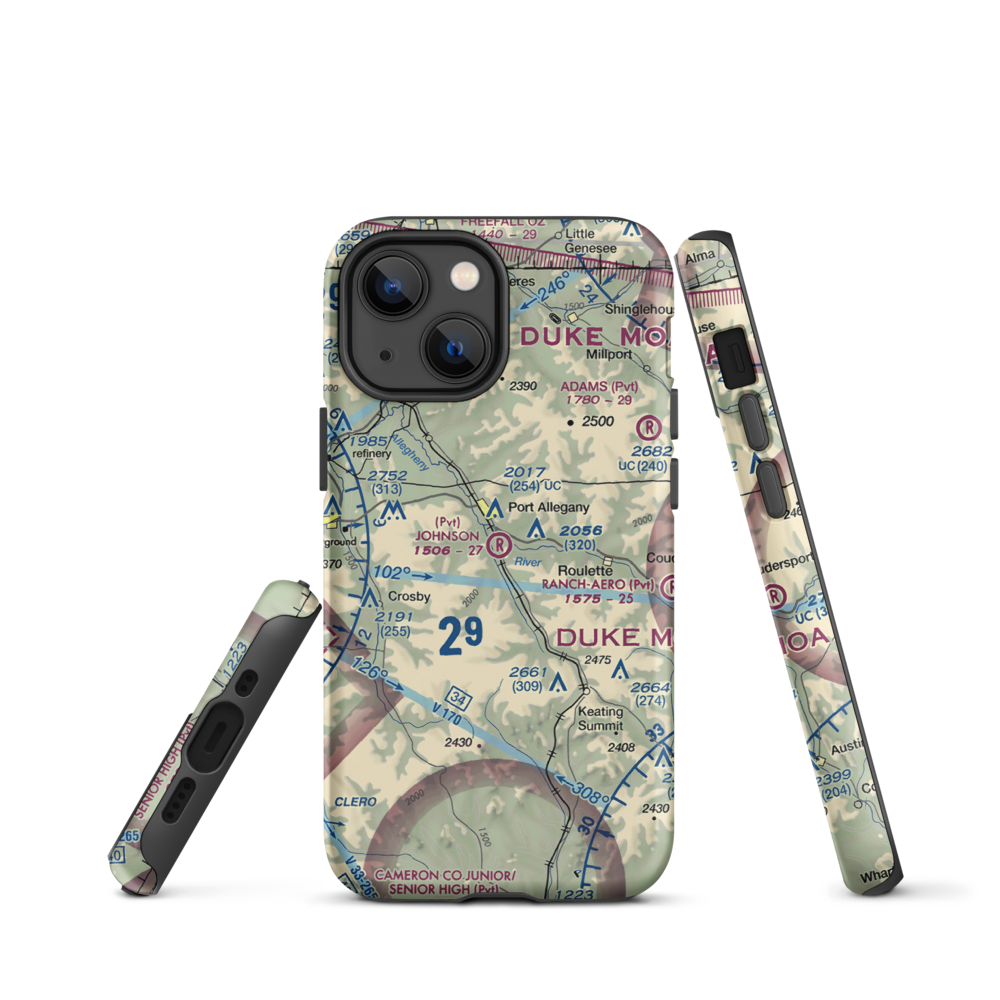 Johnson Airport (2PA5) VFR Sectional  Tough iPhone Case iPhone 13 mini model shown