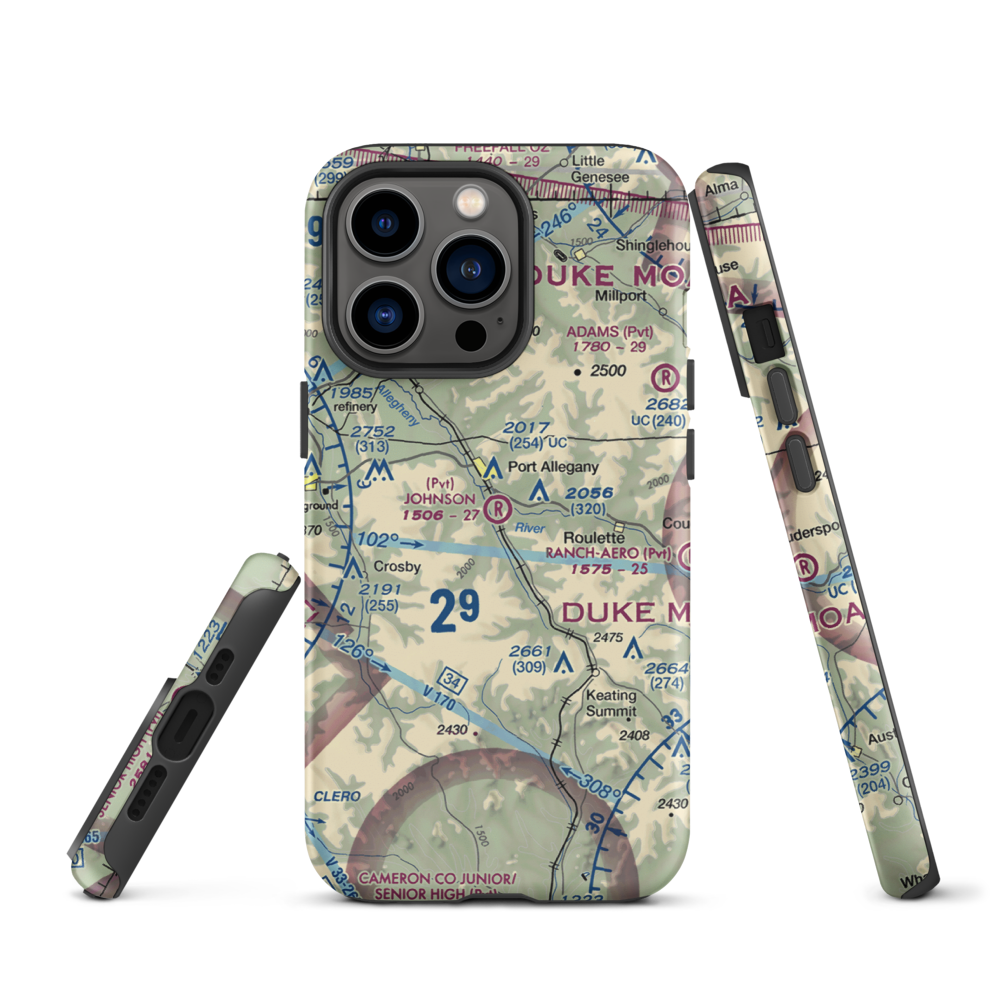 Johnson Airport (2PA5) VFR Sectional  Tough iPhone Case iPhone 13 Pro model shown