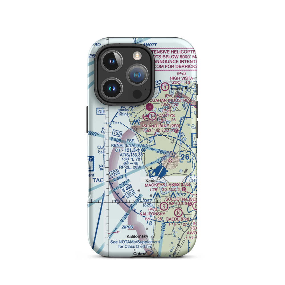 Johnson Airport (3AK4) VFR Sectional  Tough iPhone Case iPhone 16 Pro model shown