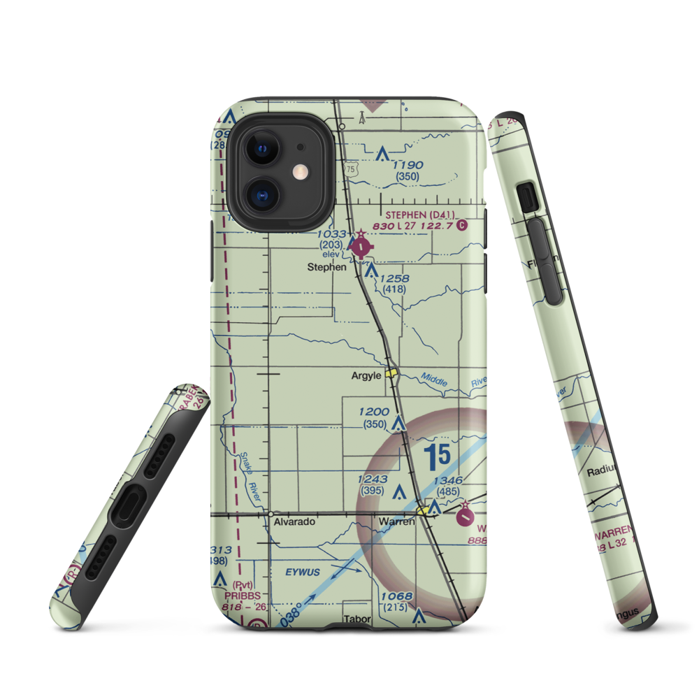 Johnson Airport (7MN6) VFR Sectional  Tough iPhone Case iPhone 11 model shown