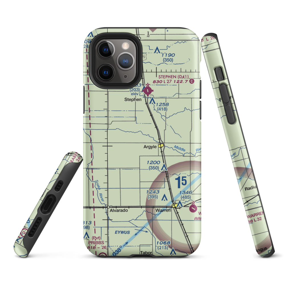 Johnson Airport (7MN6) VFR Sectional  Tough iPhone Case iPhone 11 Pro model shown