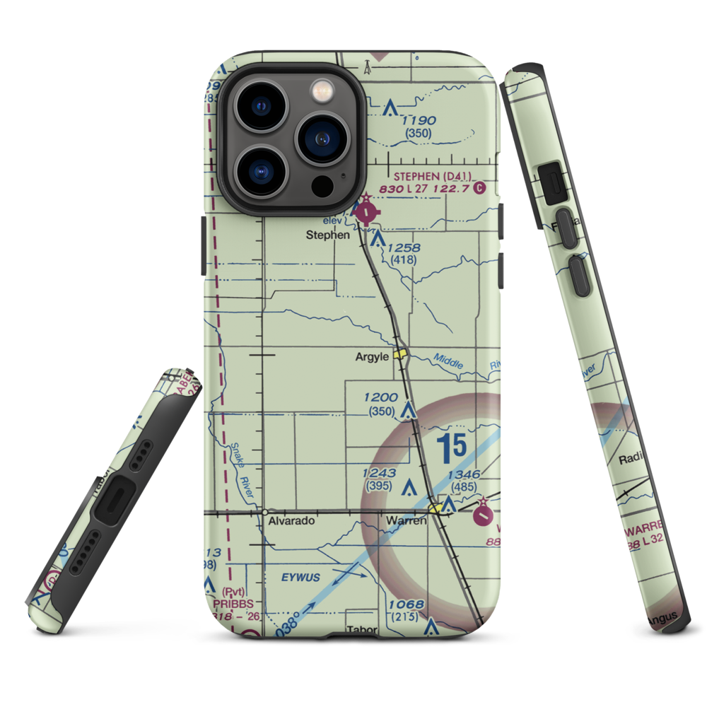 Johnson Airport (7MN6) VFR Sectional  Tough iPhone Case iPhone 13 Pro Max model shown