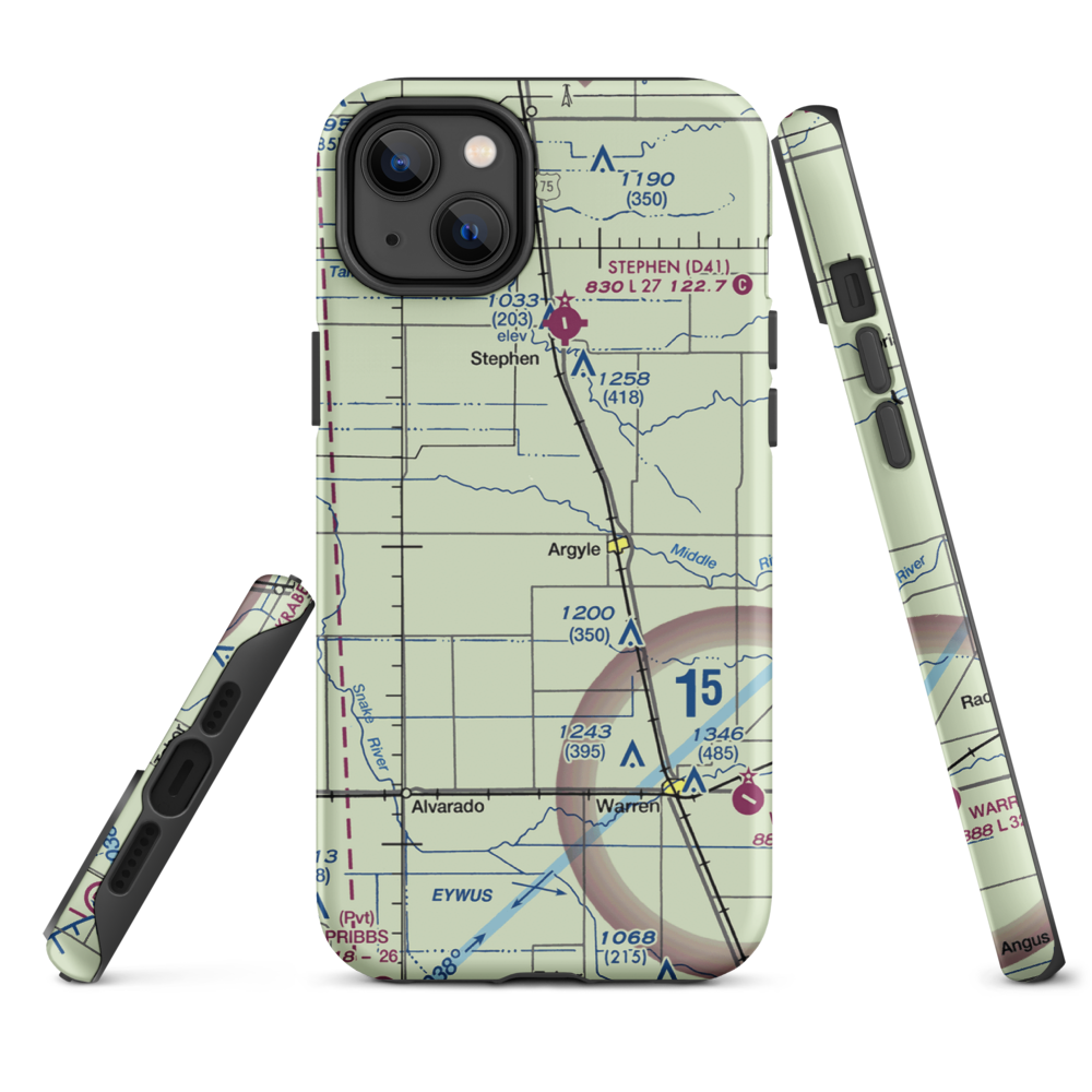 Johnson Airport (7MN6) VFR Sectional  Tough iPhone Case iPhone 14 Plus model shown