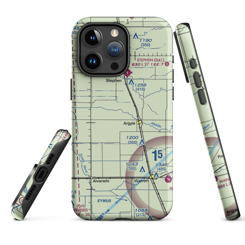 Johnson Airport (7MN6) VFR Sectional  Tough iPhone Case iPhone 15 Pro Max model shown