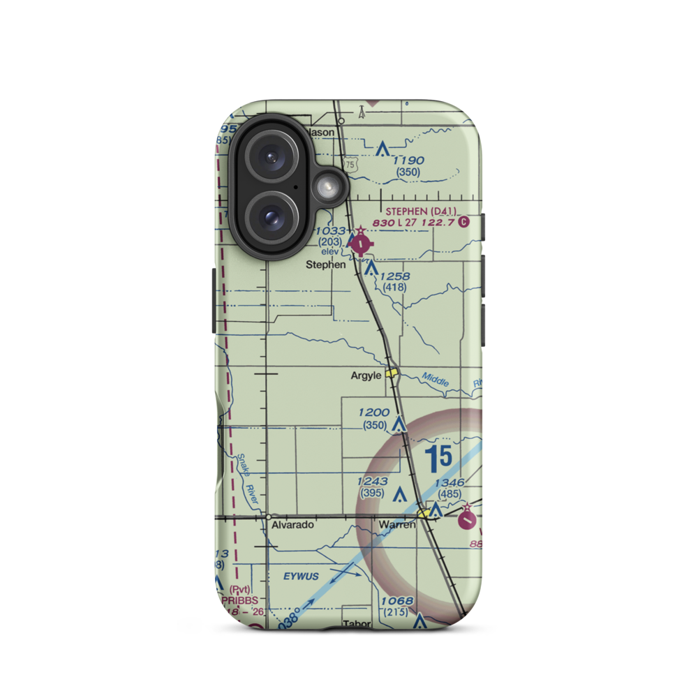 Johnson Airport (7MN6) VFR Sectional  Tough iPhone Case iPhone 16 model shown