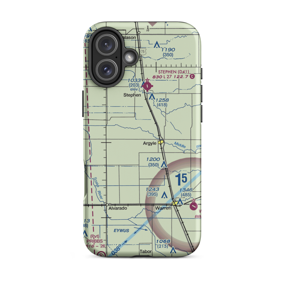 Johnson Airport (7MN6) VFR Sectional  Tough iPhone Case iPhone 16 Plus model shown