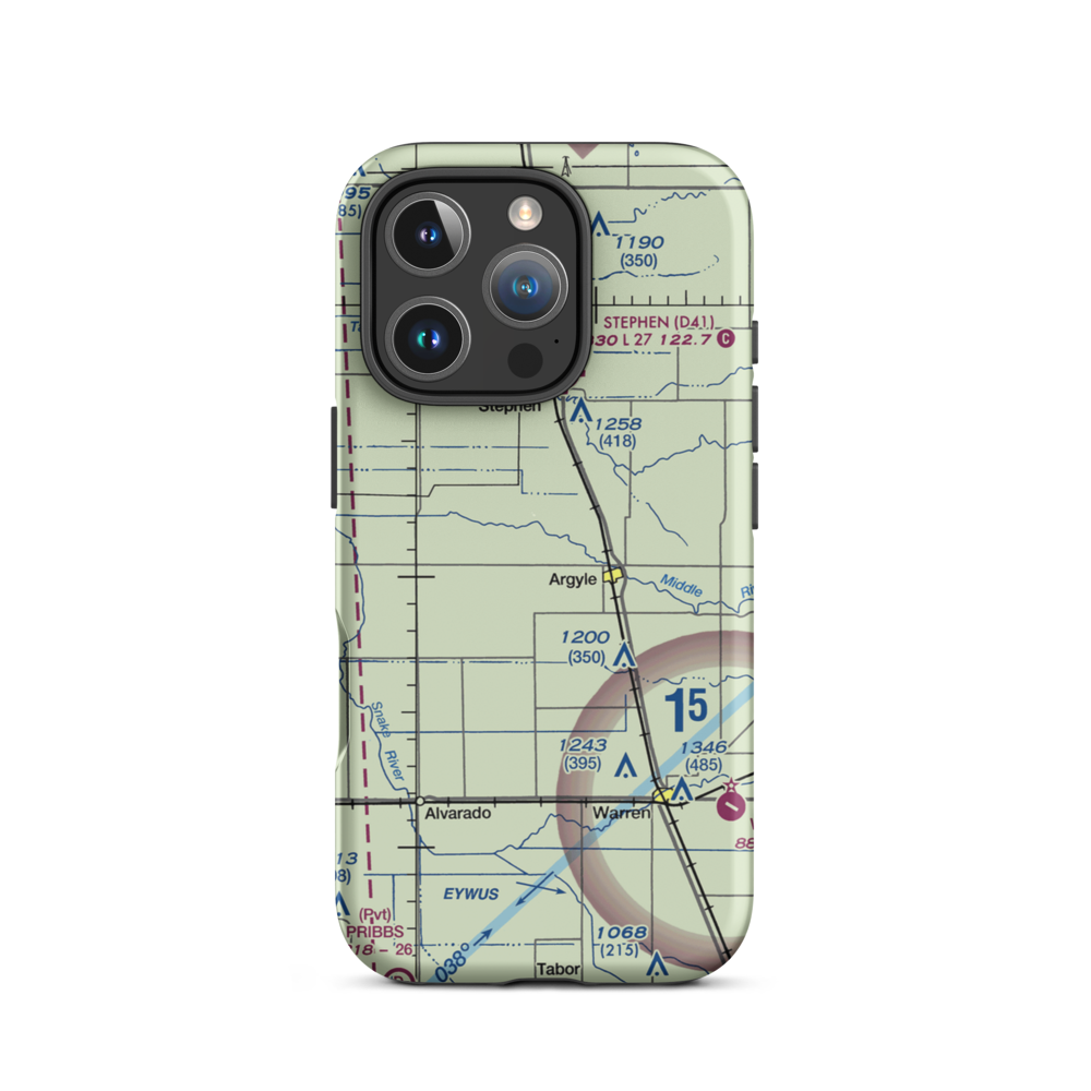 Johnson Airport (7MN6) VFR Sectional  Tough iPhone Case iPhone 16 Pro model shown