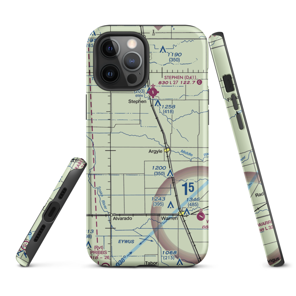 Johnson Airport (7MN6) VFR Sectional  Tough iPhone Case iPhone 12 Pro Max model shown