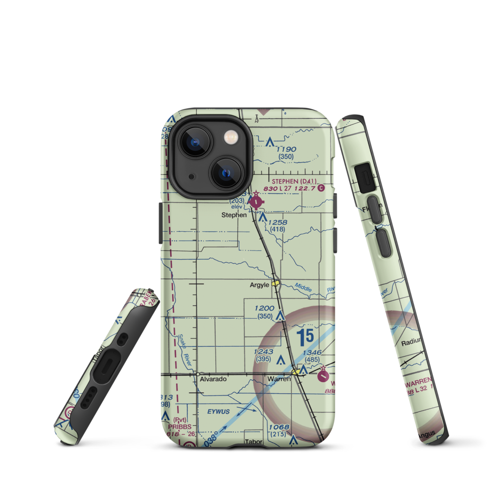 Johnson Airport (7MN6) VFR Sectional  Tough iPhone Case iPhone 13 mini model shown
