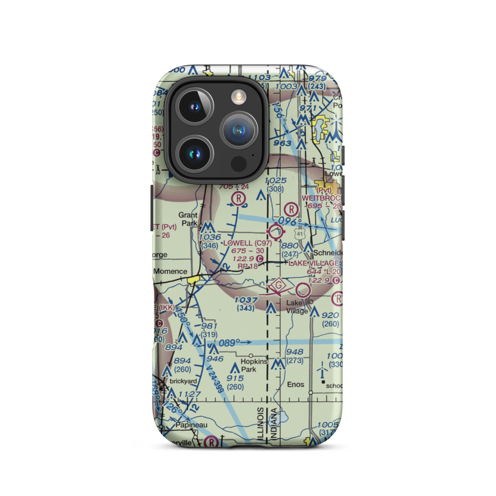 Johnson Airport (90IL) VFR Sectional  Tough iPhone Case iPhone 16 Pro model shown